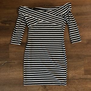 🎉BOGO free🎉Black and White Striped Bodycon Dress